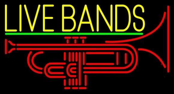 Live Bands Trumpet Neon Sign